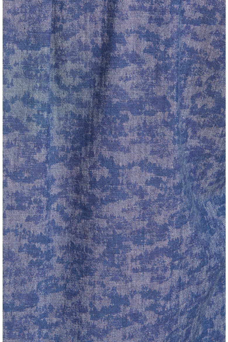 Fir Camo Cotton Chambray Long Sleeve Button-Up Shirt, Alternate, color, INDIGO