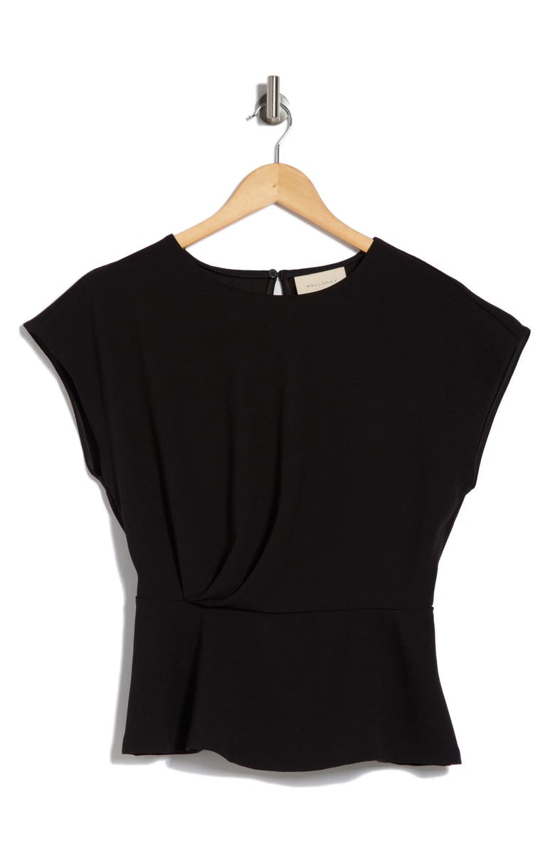 MELLODAY Short Sleeve Gathered Peplum Top, Alternate, color,