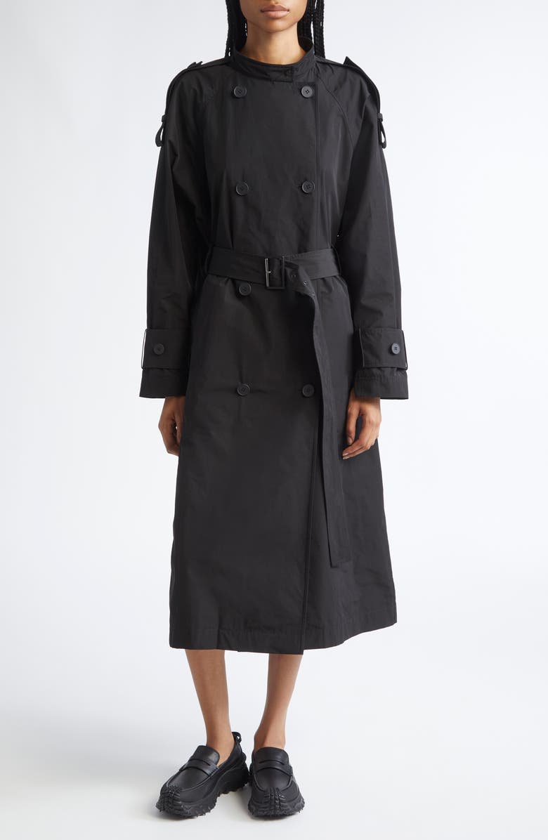 Moncler Trevoux Trench Coat, Main, color, Black