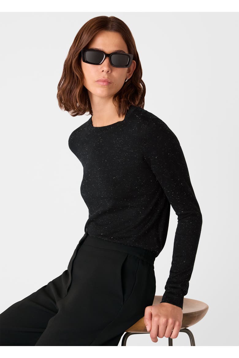 Annie Sparkle Knit Top, Alternate, color, Black