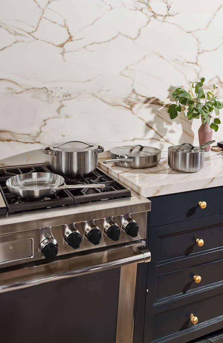 CARAWAY 7-Piece Stainless Steel Cookware Set, Alternate, color, Stainless Steel