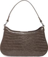 BCBG Croc Embossed Curved Baguette Bag