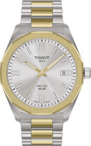 Tissot PRC 100 Solar Two-Tone Bracelet Watch, 39mm