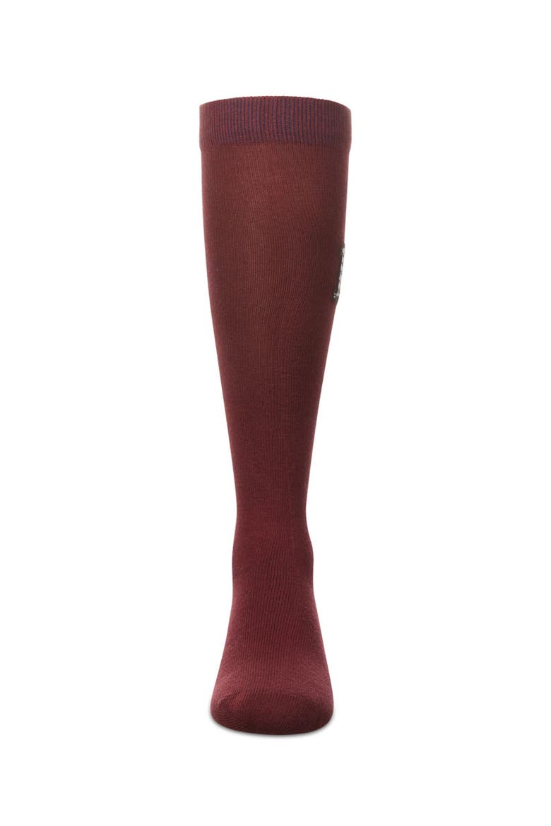 Houndstooth M Knee High Socks, Alternate, color, Burgundy