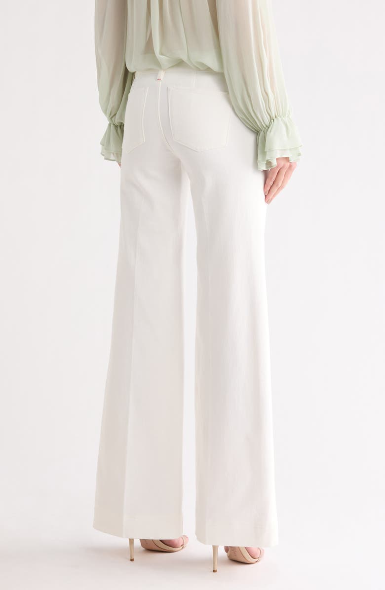 Alice + Olivia Slay Heart Pocket Wide Leg Jeans, Alternate, color, Vanilla