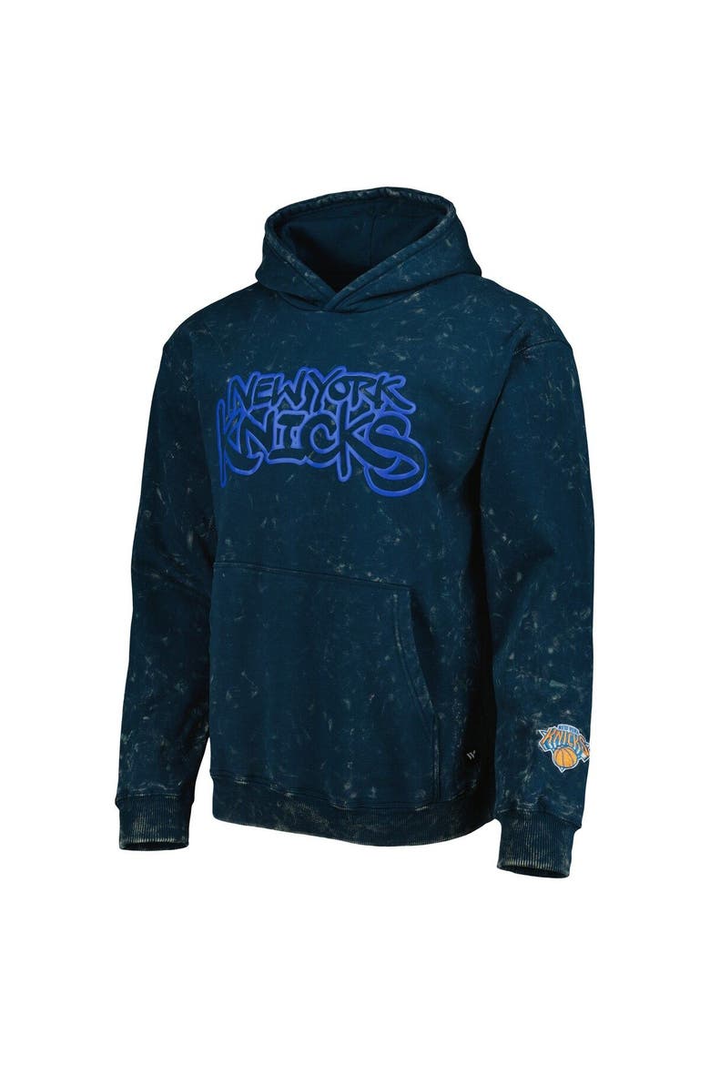 Unisex The Wild Collective Blue New York Knicks Tonal Acid Wash Pullover Hoodie, Alternate, color, Blue