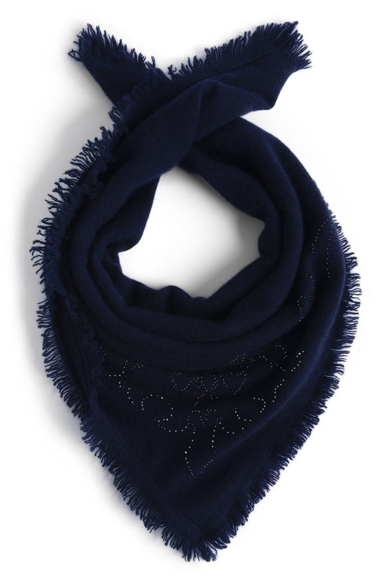 Stevie Strass Western Cashmere Square Scarf, Main, color, SILENT