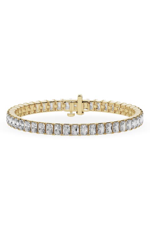 18K Gold Radiant Lab Created Diamond Tennis Bracelet - 9.6 ctw (Nordstrom Exclusive)
