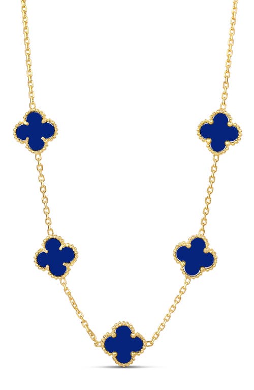 Shymi Clover Frontal Necklace In Blue
