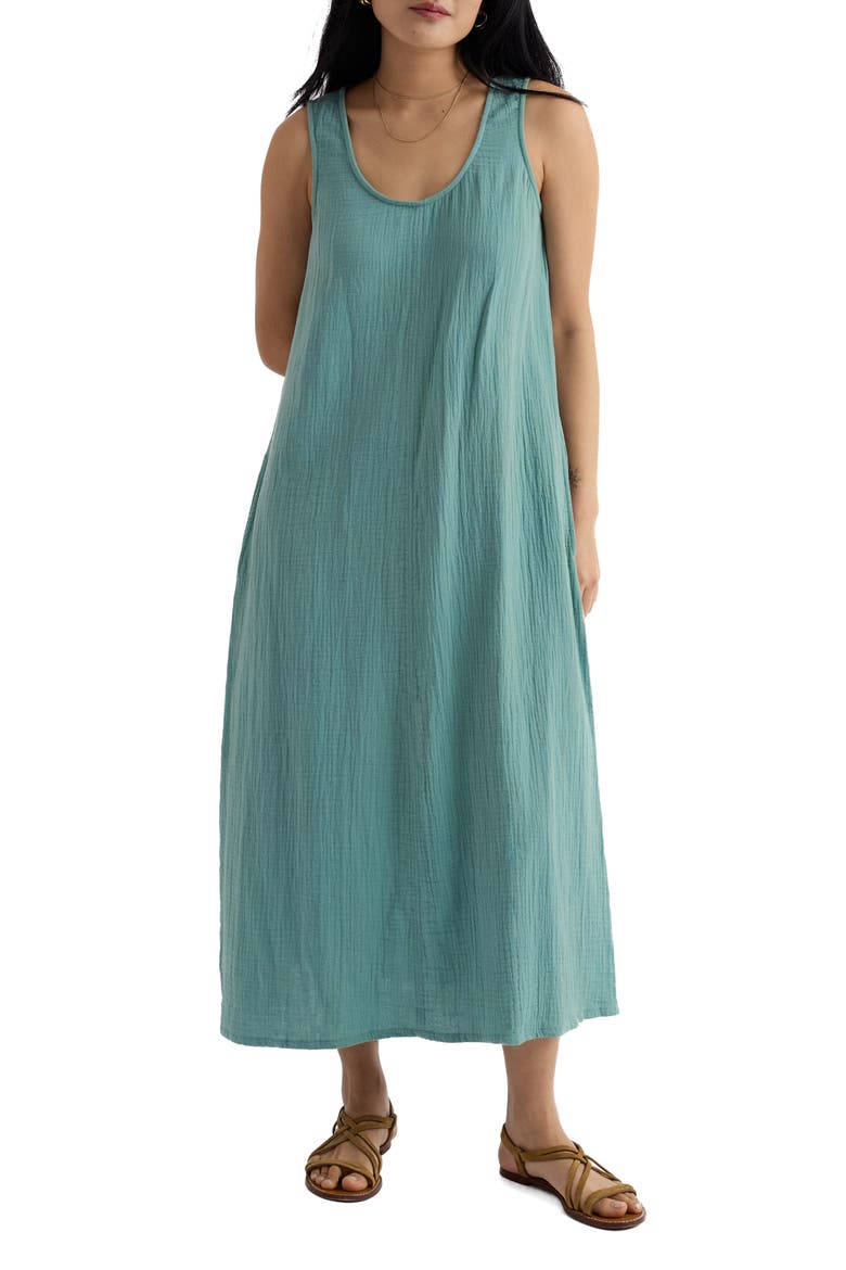 Helleborne Sleeveless Organic Cotton Dress, Main, color, SARDINE
