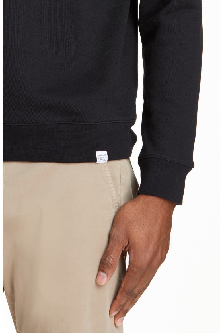 Vagn Crewneck Cotton Sweatshirt, Alternate, color, BLACK