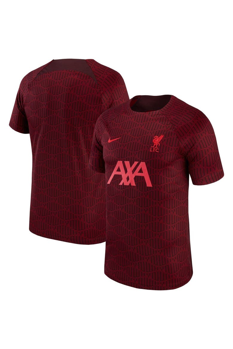 Youth Nike Red Liverpool 2022 Pre-Match Raglan Performance Top, Main, color, Red