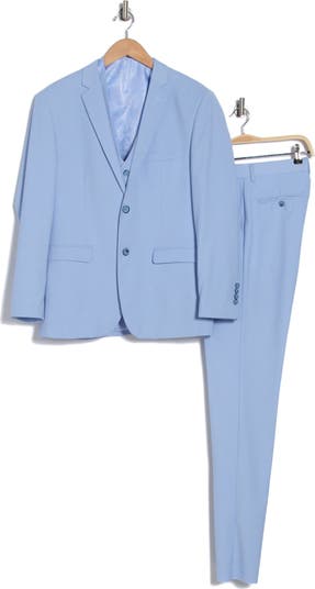 Skinny Fit Solid Stretch Three Piece Suit