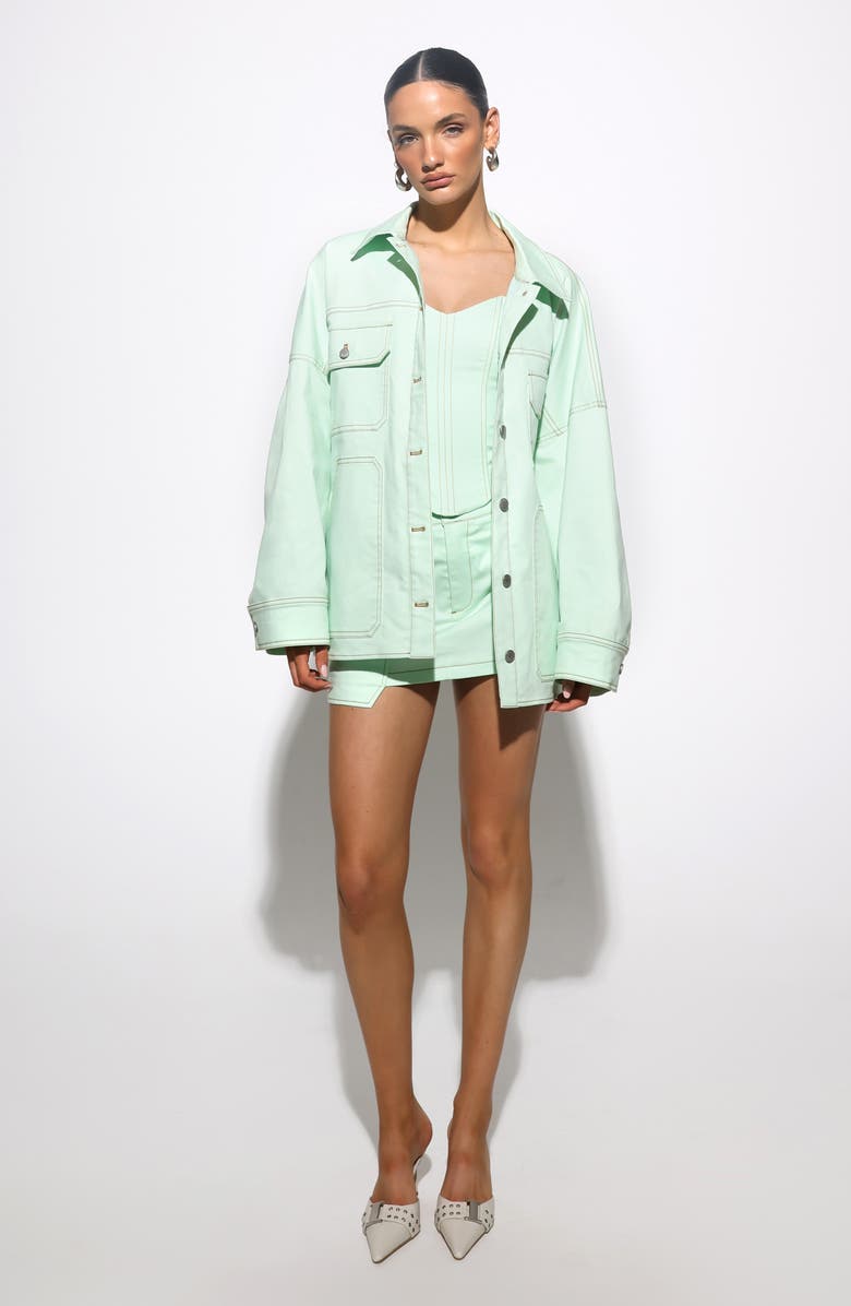 BY.DYLN Jerome Denim Jacket, Alternate, color, Mint