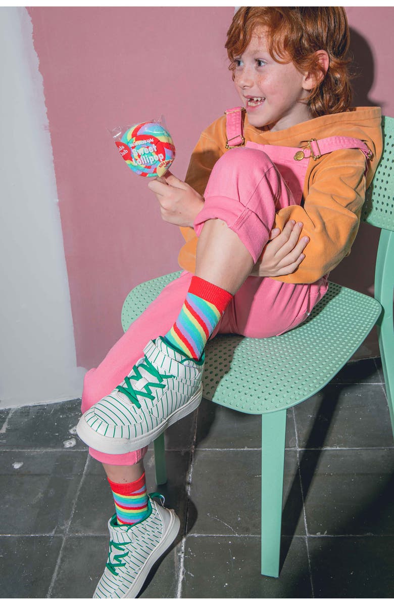 doiy Kids' 3D Lollipop Crew Socks, Alternate, color, Rainbow Multicolor