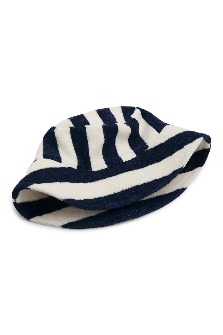 Stripe Terry Cloth Bucket Hat, Alternate, color, BLUE