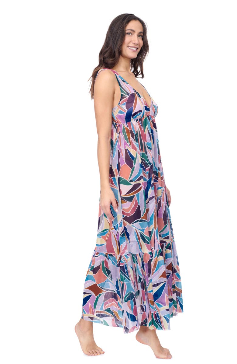 Profile by Gottex Aura V Neck Maxi Mesh Dress, Alternate, color, 