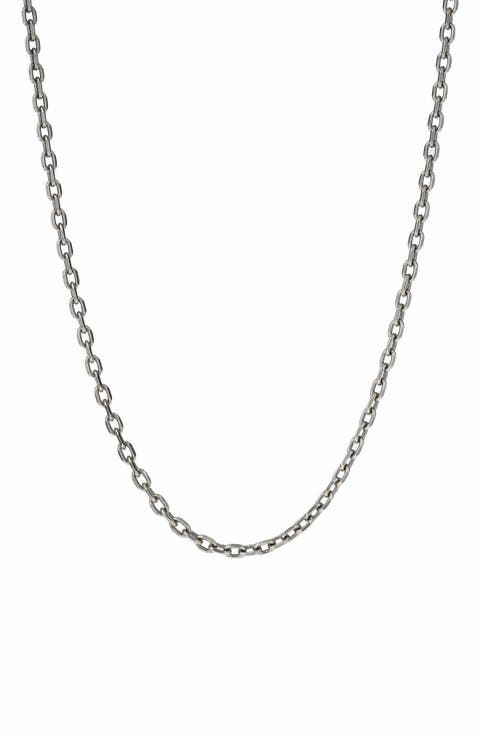Men's Sterling Silver Knife Edge Chain Necklace