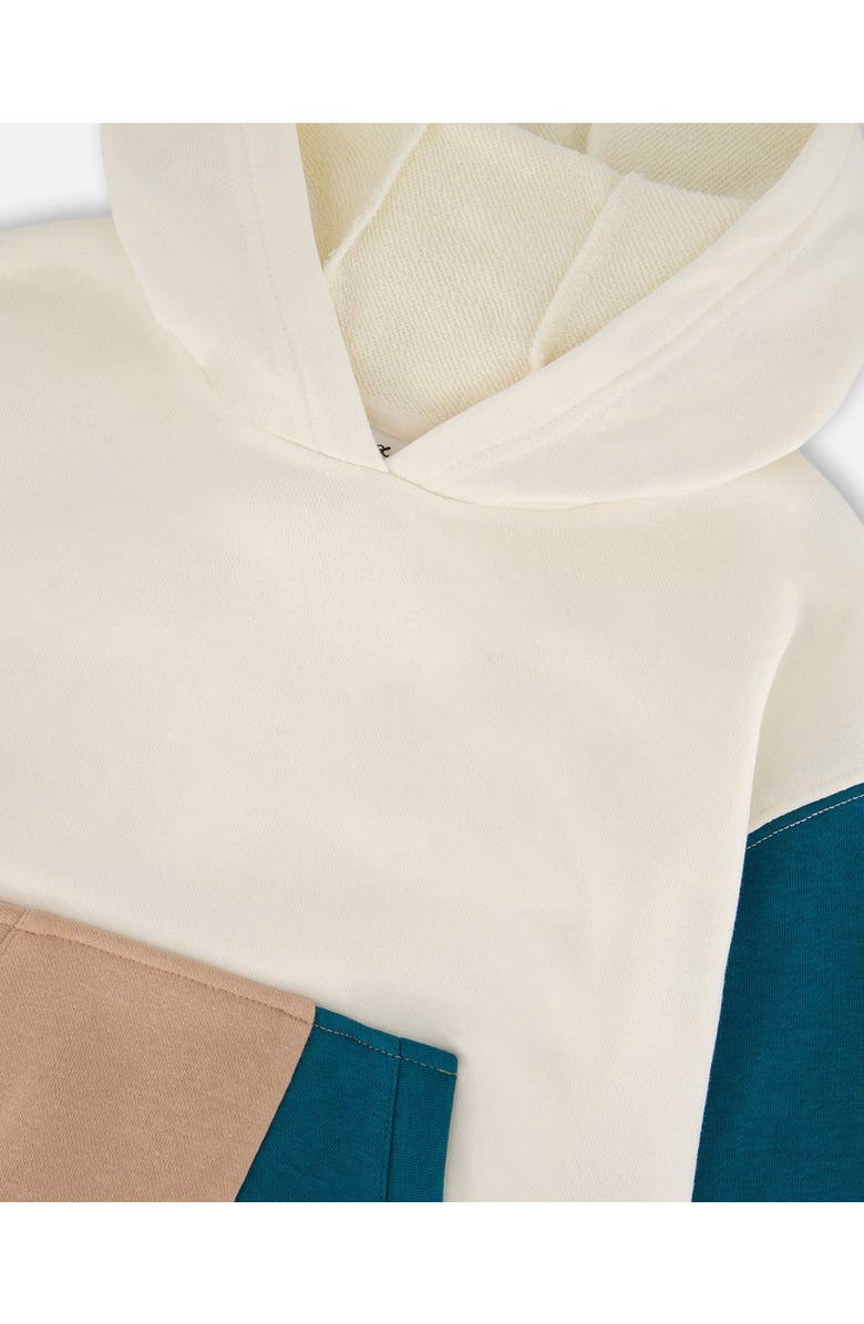 Deux par Deux Long Sleeve French Terry Hoodie, Alternate, color, Off-White