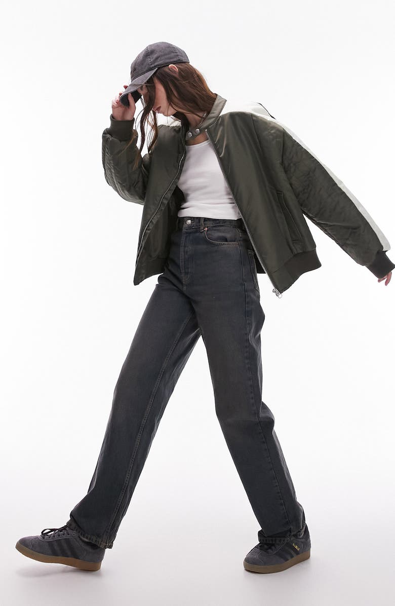 Topshop Bomber Jacket, Alternate, color,