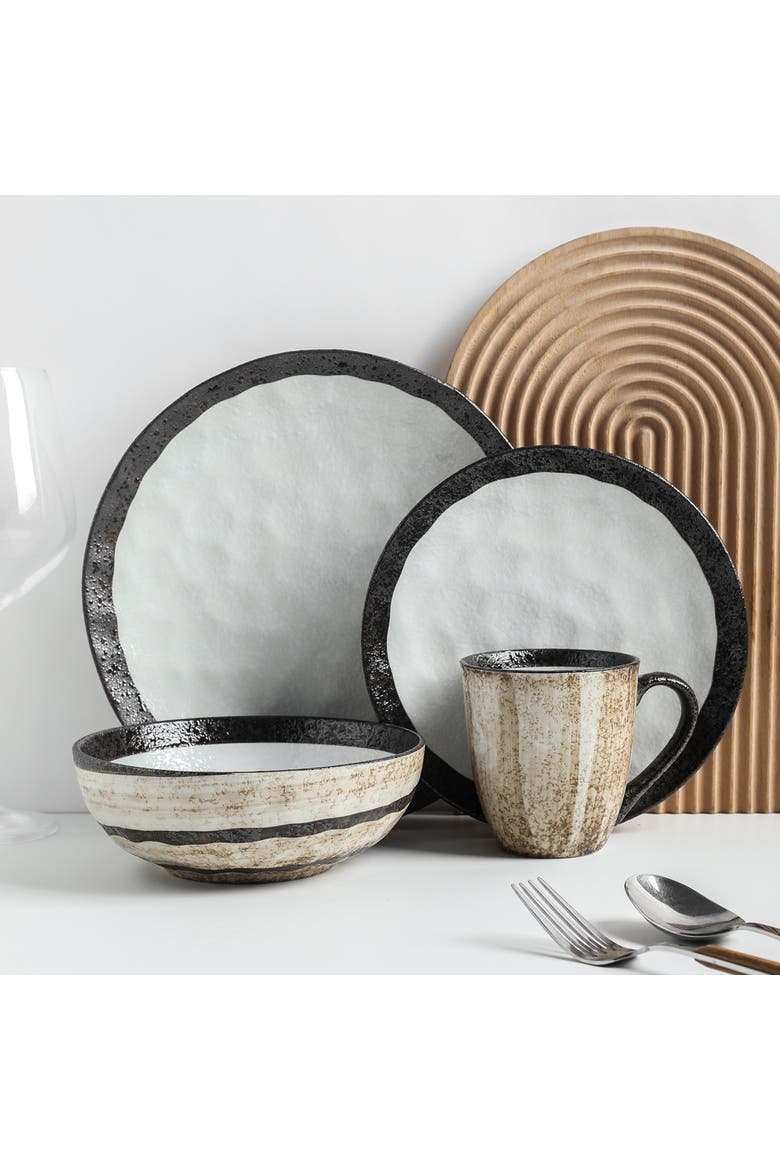 Lucy Porcelain 32-Piece Dinnerware Set, Alternate, color, Beige