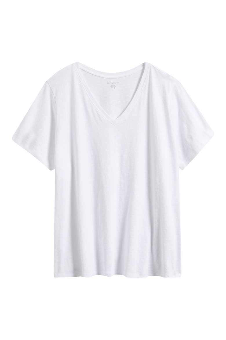 Easy V-Neck Organic Cotton T-Shirt, Alternate, color, WHITE
