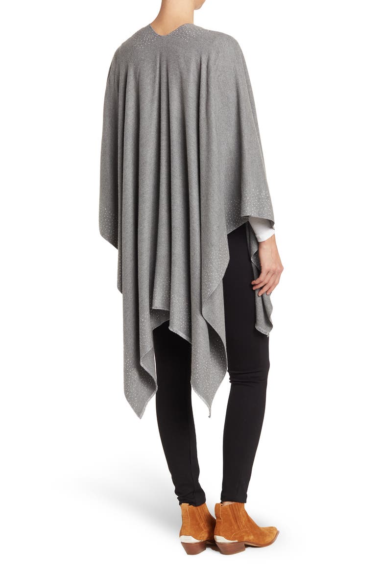 Scattered Embellished Ruana, Alternate, color, GREY