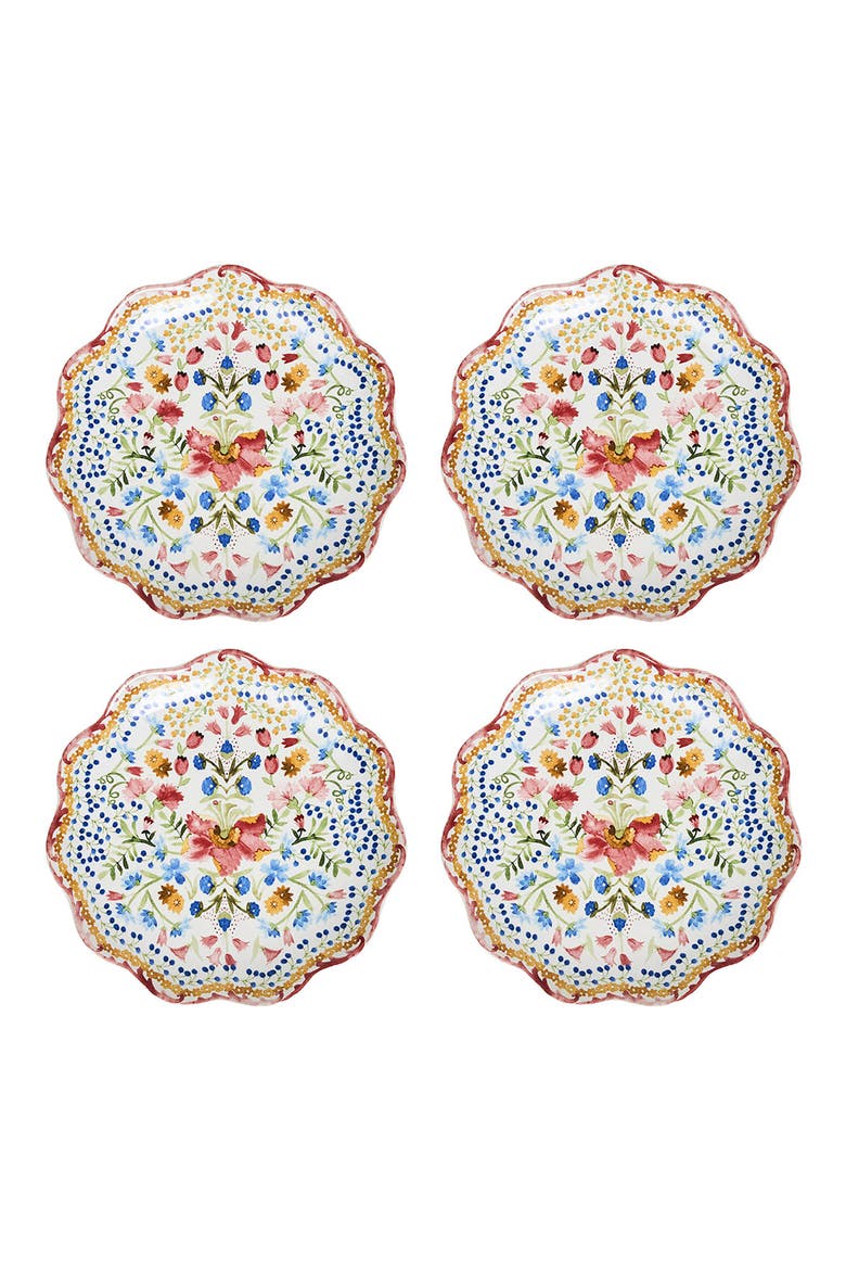 Sofia Set of 4 Side/Cocktail Plates, Main, color, MULTI ORANGE
