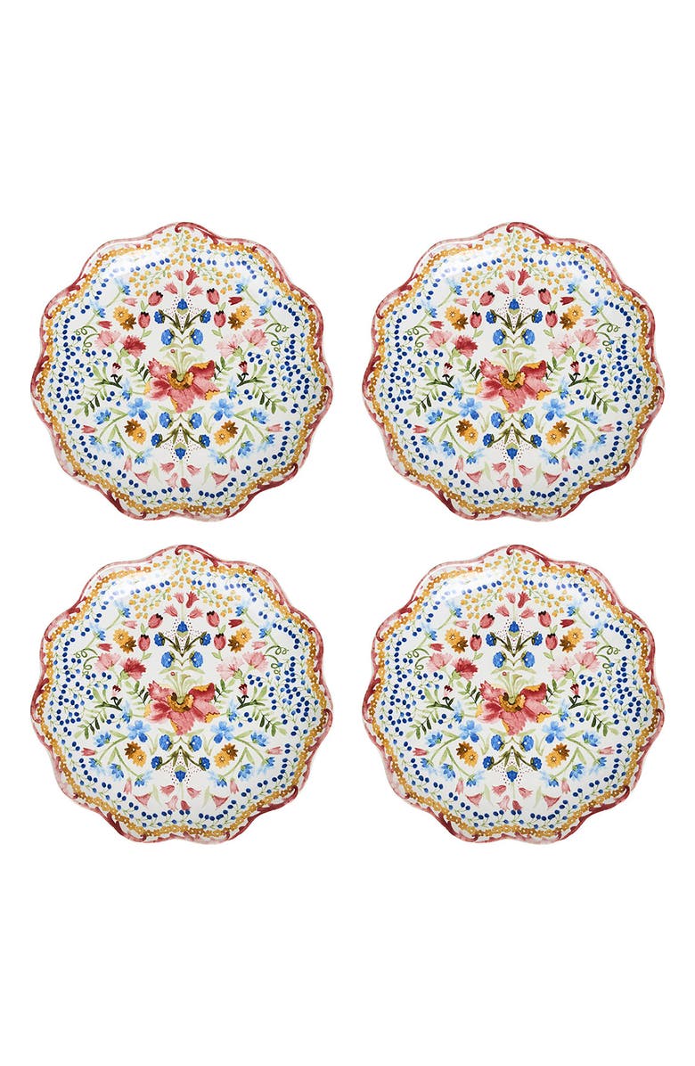 Juliska Sofia Set of 4 Side/Cocktail Plates, Main, color, Multi Orange