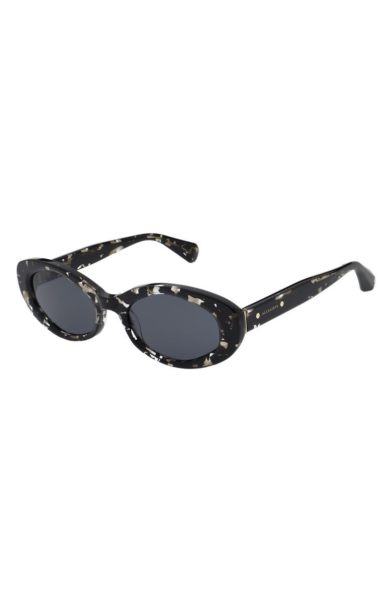 AllSaints Carolyn 52mm Oval Sunglasses, Alternate, color, Black Tort
