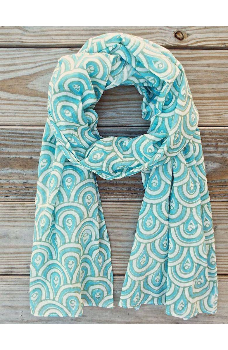 Passion Lilie Peacock Teal Scarf, Alternate, color, Peacock Teal Scarf