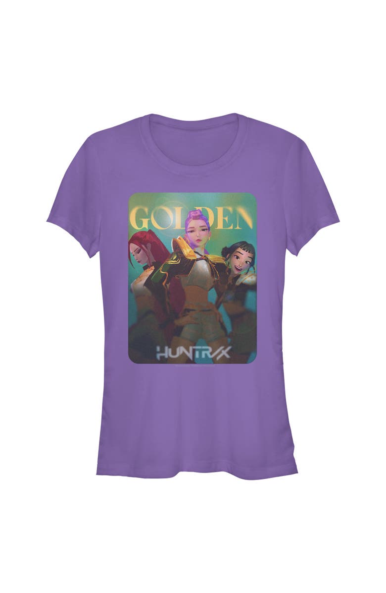KPop Demon Hunters Junior's KPop Demon Hunters Huntrix Golden Photocard  Graphic T-Shirt, Main, color, Purple