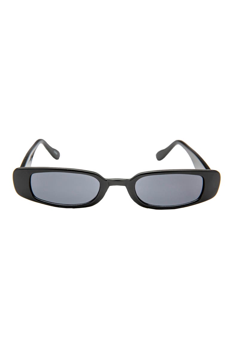 Mini Rectangle Sunglasses, Main, color, BLACK