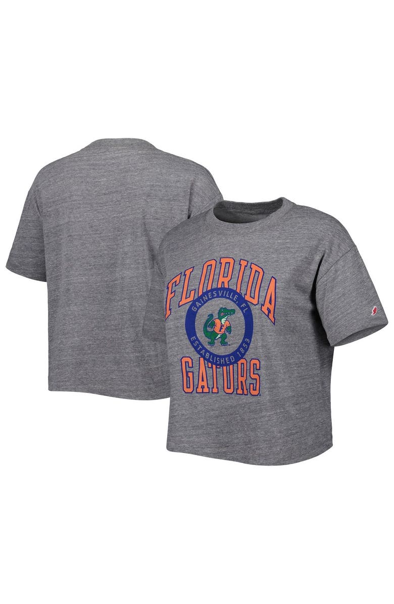 LEAGUE COLLEGIATE WEAR Women's League Collegiate Wear Heather Gray Florida Gators Intramural Midi Seal Tri-Blend T-Shirt, Main, color,
