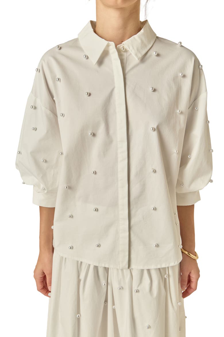 Pearly Shirt, Main, color, WHITE
