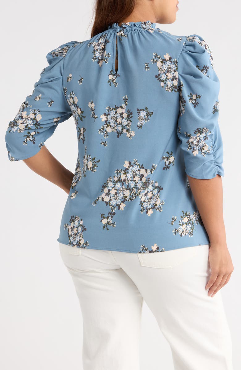 SUGARLIPS Moxi Floral Print Puff Sleeve Top, Alternate, color, Blue/ Multi