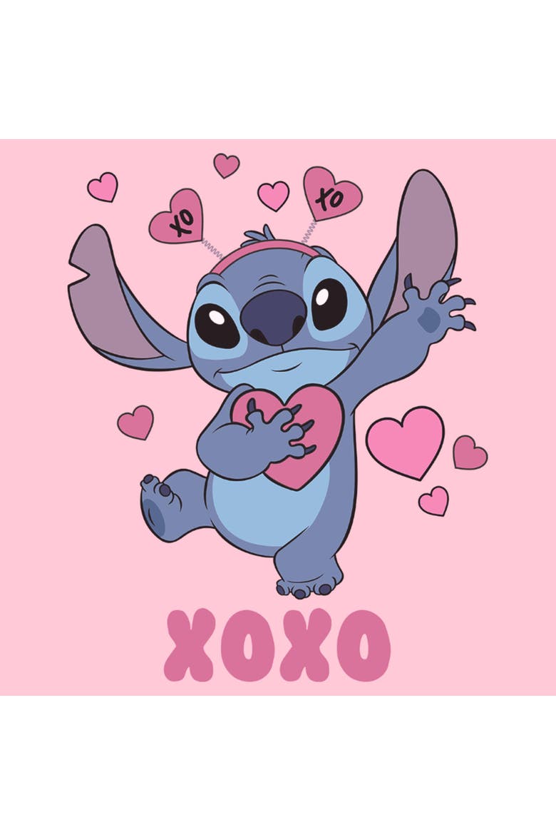 Girl's Lilo & Stitch Heart Accessories Stitch  Graphic T-Shirt, Alternate, color, Light Pink