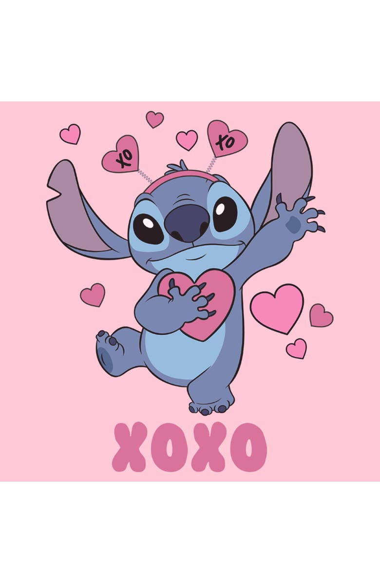 Lilo & Stitch Girl's Lilo & Stitch Heart Accessories Stitch Graphic T-Shirt, Alternate, color, Light Pink