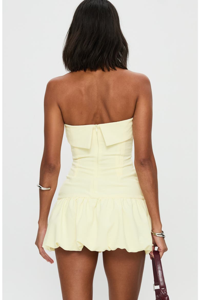 Mousse Strapless Minidress, Alternate, color, LEMON