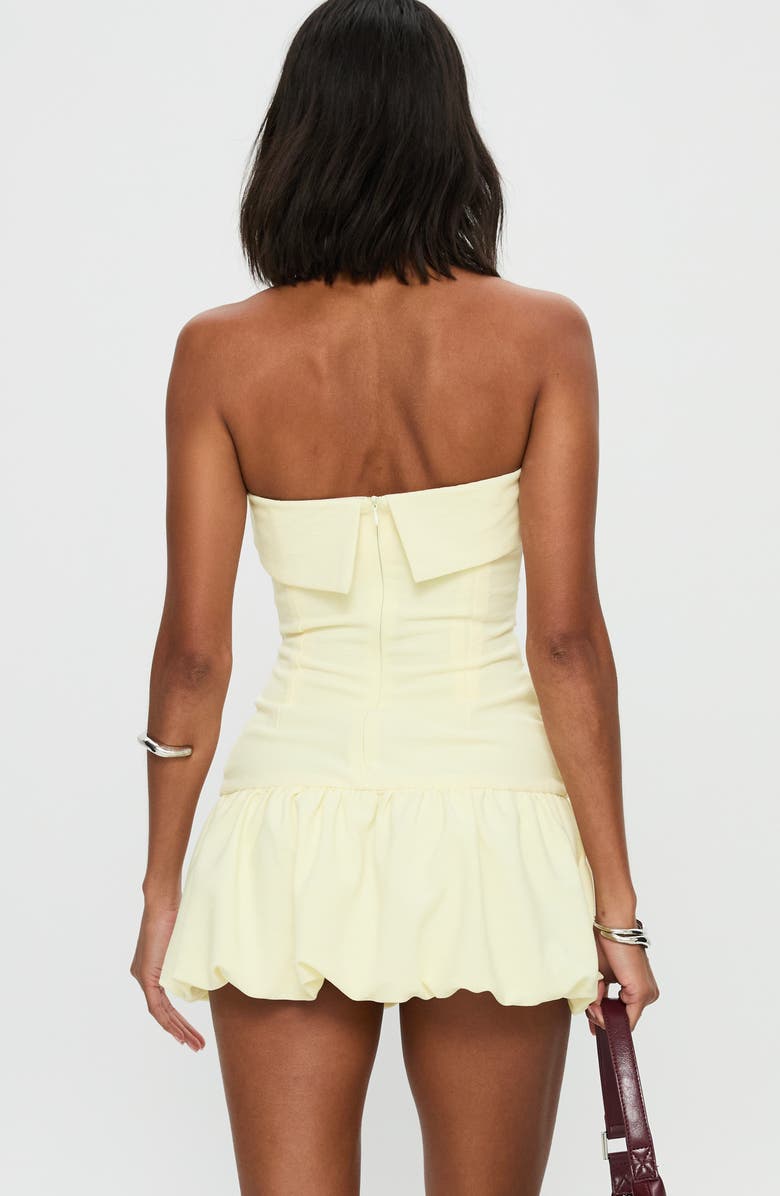 Princess Polly Mousse Strapless Minidress, Alternate, color, Lemon