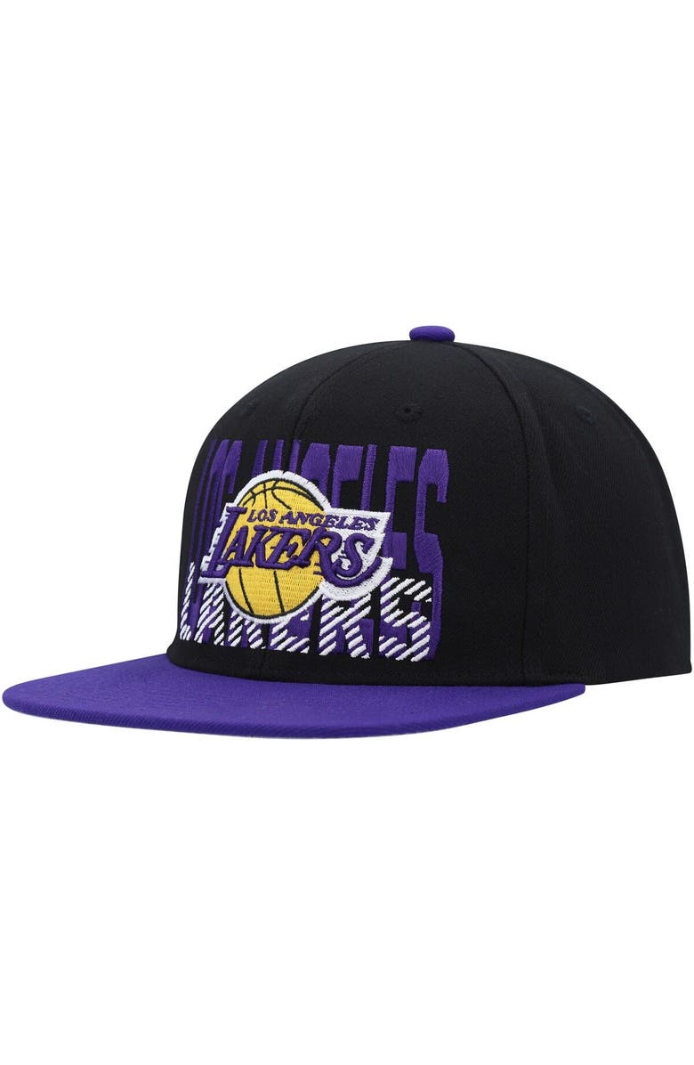 Mitchell & Ness Men's Mitchell & Ness Black Los Angeles Lakers SOUL Cross Check Snapback, Main, color,