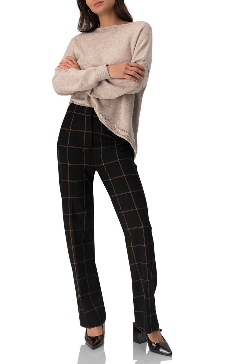 IVONNE Black Tailored Straight-Leg Trousers, Alternate, color, Black