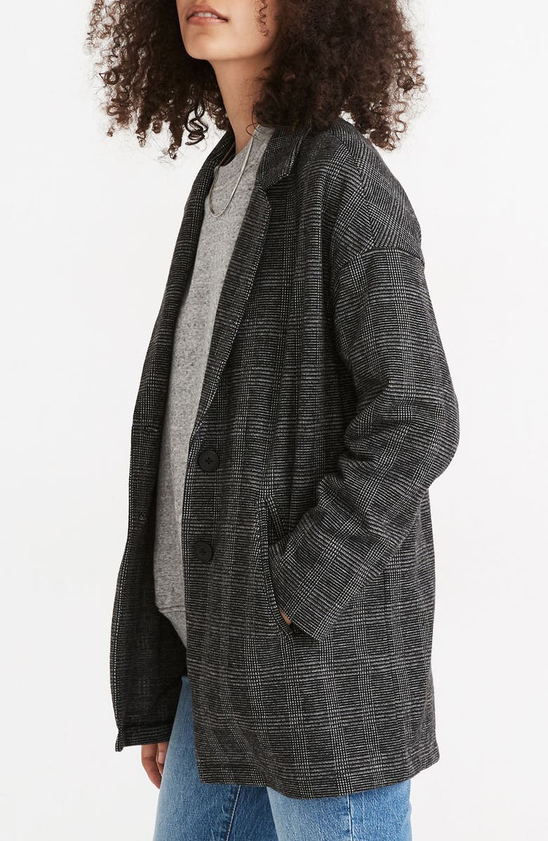 Madewell Glen Plaid Oversize Knit Blazer, Alternate, color,