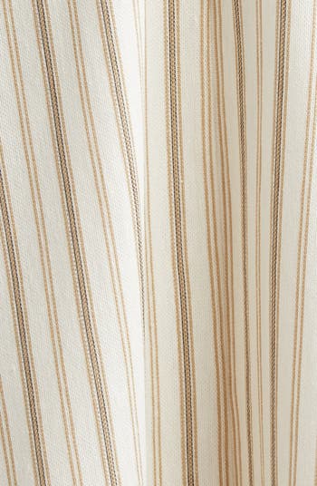 Max Mara Fervida Stripe Bustier Cotton & Linen Midi Dress