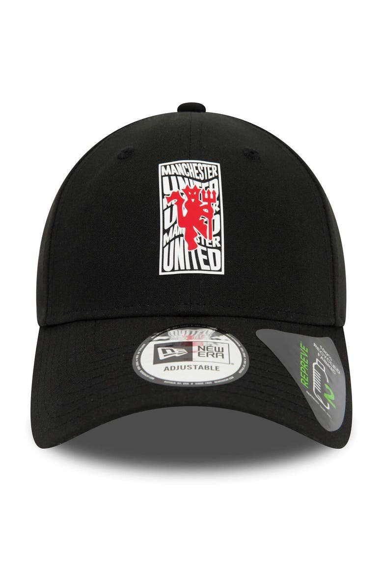 New Era Men's New Era Black Manchester United Wordmark Repreve 9FORTY Adjustable Hat, Alternate, color, 
