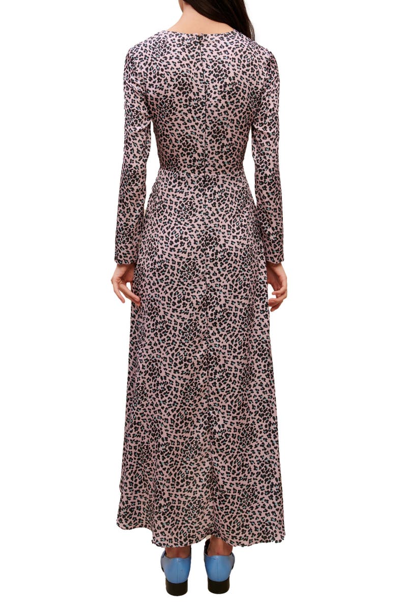 maje Rave Cutout Long Sleeve Dress, Alternate, color, Light Pink Leopard