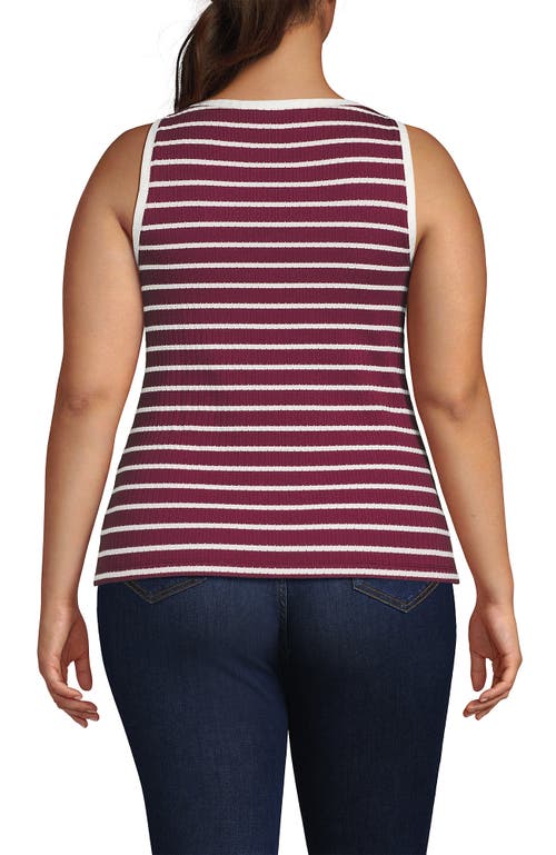 Lands' End Plus Size Pointelle Rib Uneck Tank In Multi