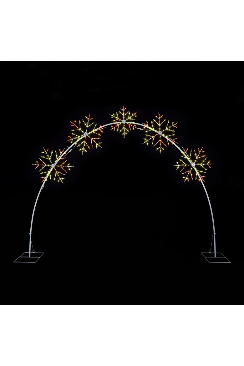 10 ft. Illuminated Snowflake Arch with Lightshow, Alternate, color, Multicolored