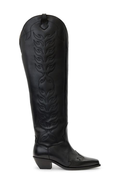 Allsaints Landon Over The Knee Western Boot In Black