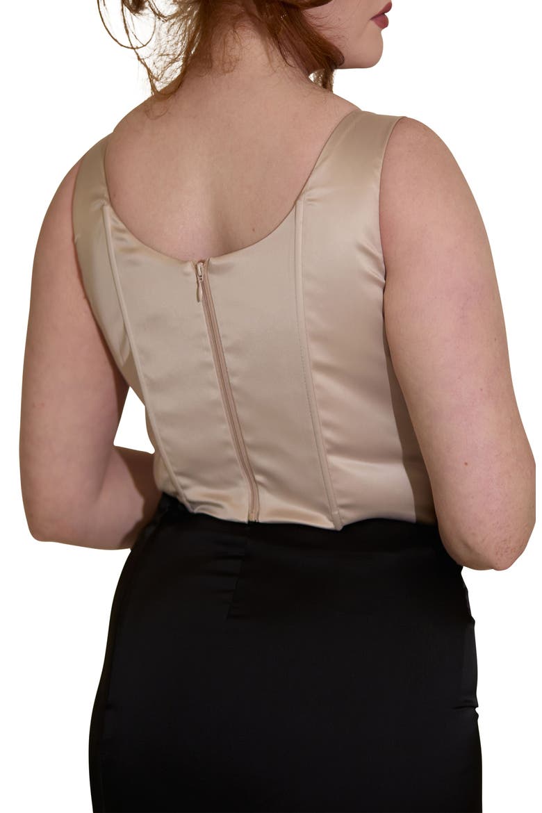 Alyssa Fuller Bust Satin Corset Top, Alternate, color, Champagne